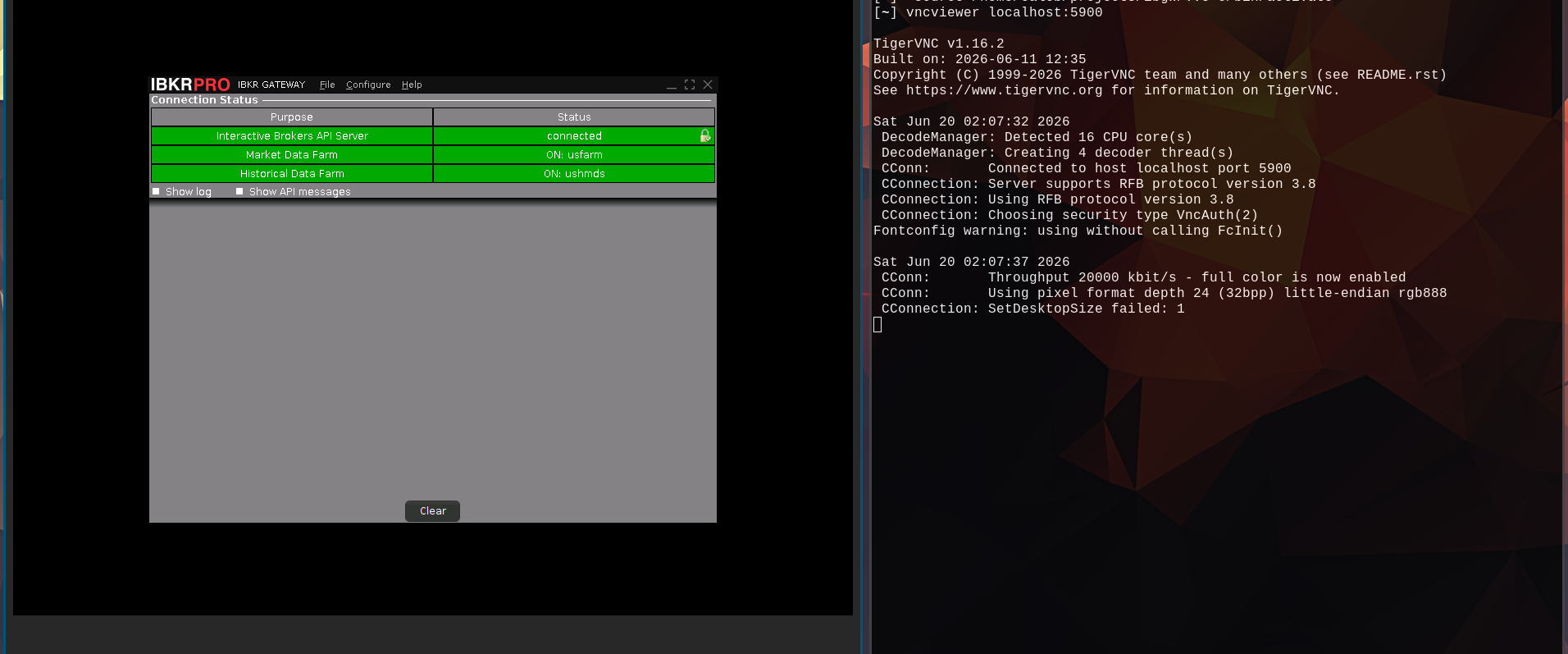 OpenVNC of IB Gateway